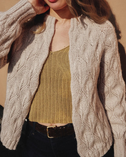 Gilet Olive | magnifique motif en mérinos et doux mohair de soie