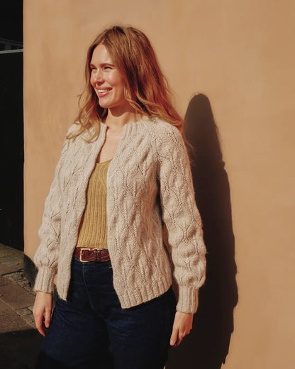Gilet Olive | magnifique motif en mérinos et doux mohair de soie