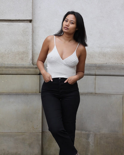 Yoko Top | Haut cache-cœur en soie pure de Knitting for Olive