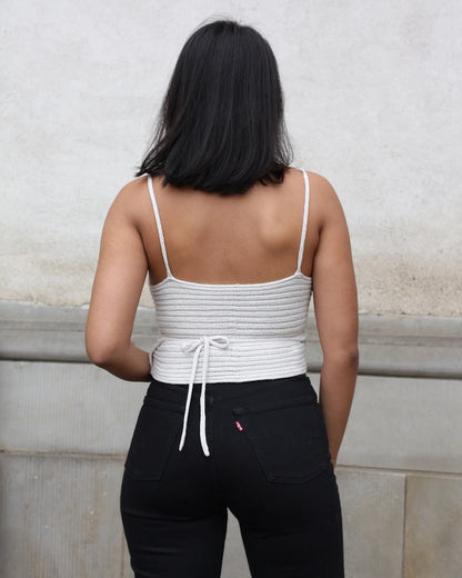 Yoko Top | Haut cache-cœur en soie pure de Knitting for Olive