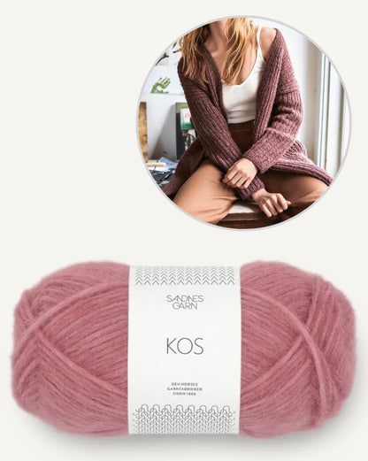 Kuscheljacke | lässig im Halbpatent aus Kos von Sandnes Garn