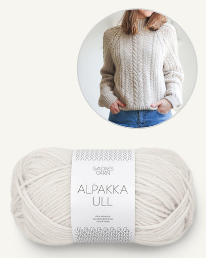 Wochenmarkt Pullover | zauberhaftes Zopfmuster aus Alpaka Ull von Sandnes Garn