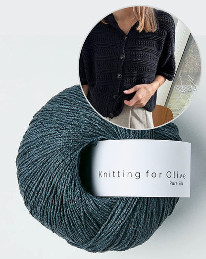 Lacey Loop Cardigan | delicate pattern made from Pure Silk by Knitting for Olive