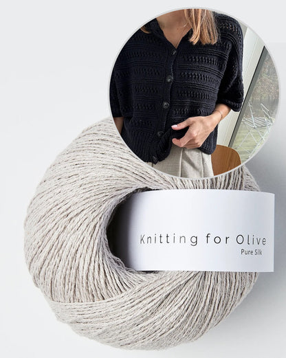 Lacey Loop Cardigan | delicate pattern made from Pure Silk by Knitting for Olive