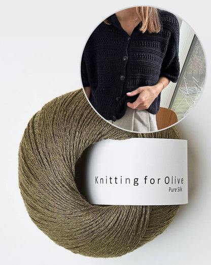 Lacey Loop Cardigan | delicate pattern made from Pure Silk by Knitting for Olive