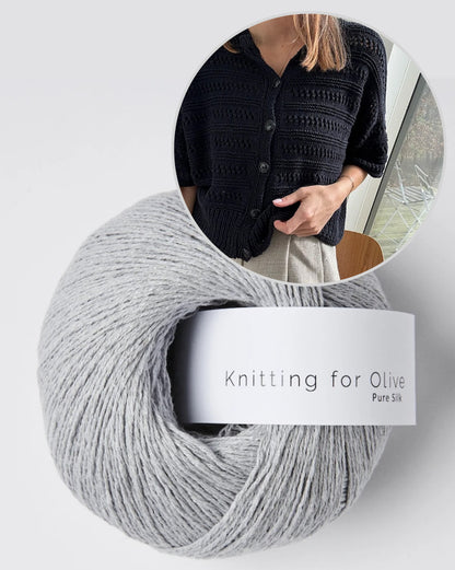 Lacey Loop Cardigan | delicate pattern made from Pure Silk by Knitting for Olive