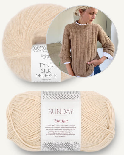 Pull à rayures verticales | long et doux, tricoté avec les fils Sunday et Tynn Silk Mohair de Sandnes Garn