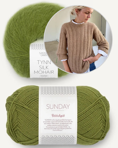 Pull à rayures verticales | long et doux, tricoté avec les fils Sunday et Tynn Silk Mohair de Sandnes Garn