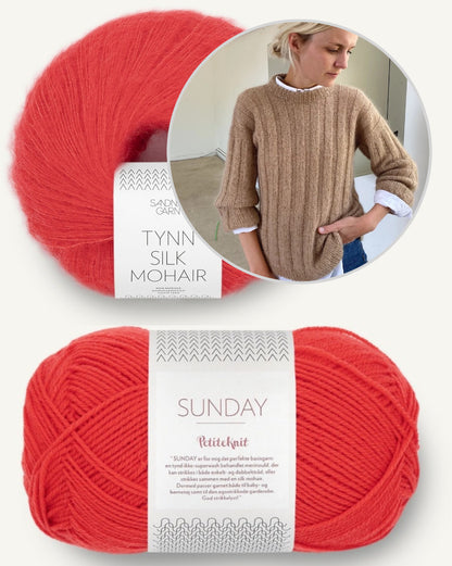 Pull à rayures verticales | long et doux, tricoté avec les fils Sunday et Tynn Silk Mohair de Sandnes Garn