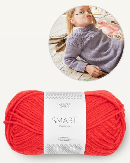 Leahs Lace Pattern Sweater Kids | with free instructions made from Smart by Sandnes Garn