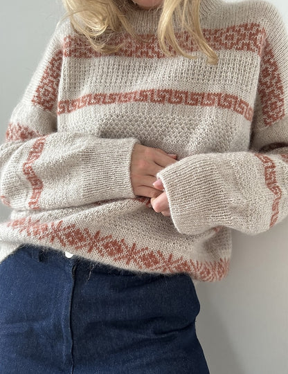 Terracotta Sweater | Keramik Muster aus Tynn Peer Gynt und Tynn Silk Mohair von Sandnes Garn