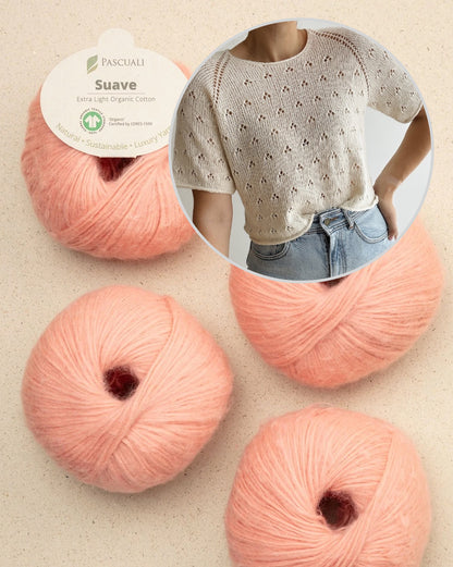 Lillie Tee | delicate lace pattern made from Suave by Pascuali