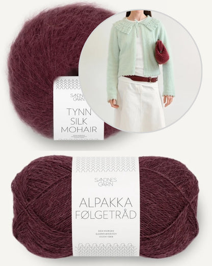 Chemisier Lilly | cardigan fin à col large en fil d'alpaga Folgetrad et Tynn Silk Mohair de Sandnes Garn