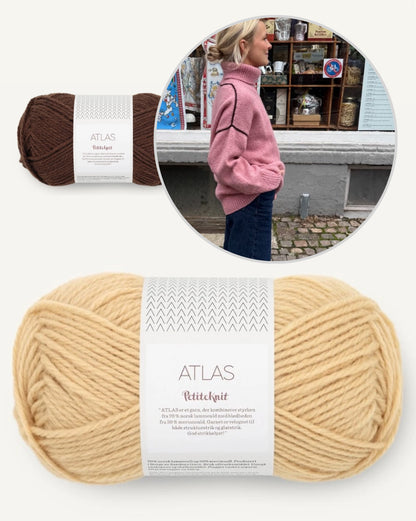 Linea Sweater | warmer Rollkragen und feine Kontrastlinien aus Atlas von Sandnes Garn