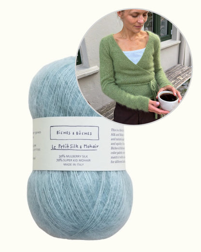 Lucy Wrap | dromerig wikkelvest van Le Petit Silk & Mohair van Biches & Bûches