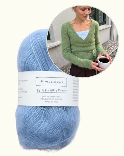 Lucy Wrap | dromerig wikkelvest van Le Petit Silk & Mohair van Biches & Bûches