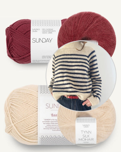 Malo Sweater | maritime Streifen aus Sunday und Tynn Silk Mohair von Sandnes Garn