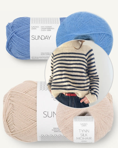 Malo Sweater | maritime Streifen aus Sunday und Tynn Silk Mohair von Sandnes Garn