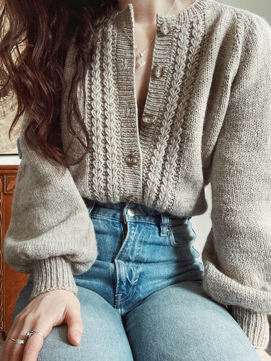 The Sascha Cardigan | fine cable pattern from Peer Gynt by Sandnes Garn
