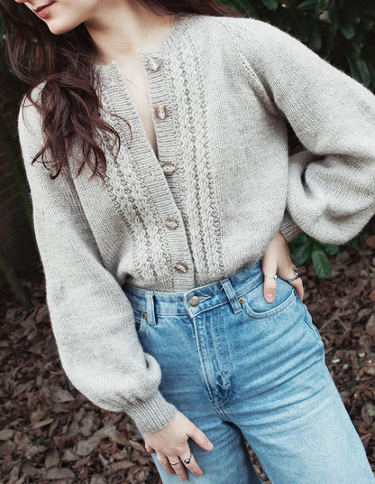 The Sascha Cardigan | fine cable pattern from Peer Gynt by Sandnes Garn