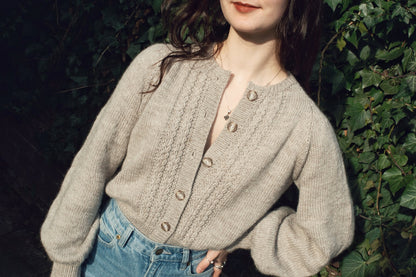 The Sascha Cardigan | fine cable pattern from Peer Gynt by Sandnes Garn