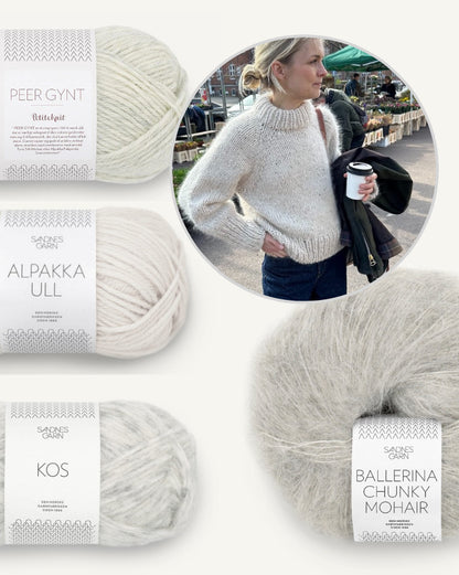 Marble Sweater | super cozy warm made from Kos, Alpakka Ull, Peer Gynt, and Ballerina Chunky by Sandnes