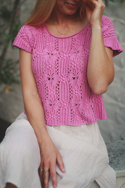 Woollahra Tee | Shirt mit wunderschönem Muster aus Mandarin Petit von Sandnes Garn