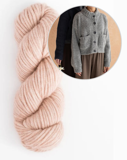 Miko-neuletakki | pehmeän pehmeä Woolfolkin ilmataskuista valmistettu takki, jossa on kauniit taskut