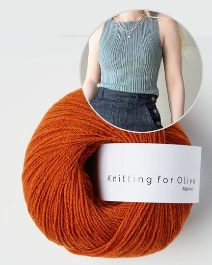 Débardeur à côtes mélangées | Top en mérinos côtelé de Knitting for Olive