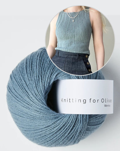 Débardeur à côtes mélangées | Top en mérinos côtelé de Knitting for Olive