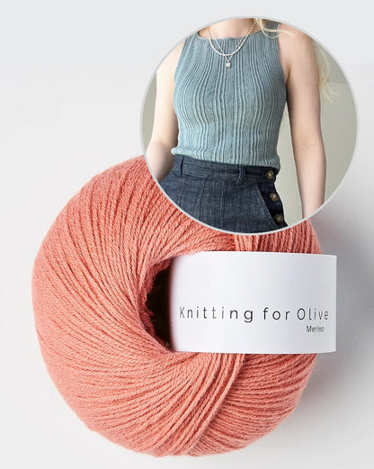 Débardeur à côtes mélangées | Top en mérinos côtelé de Knitting for Olive