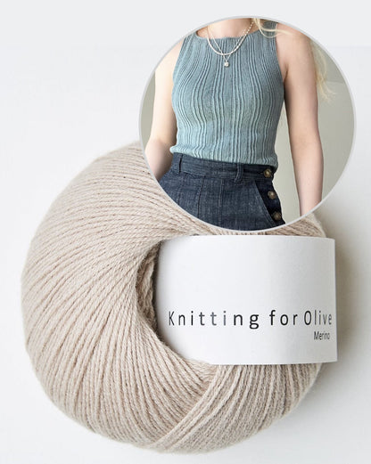 Débardeur à côtes mélangées | Top en mérinos côtelé de Knitting for Olive