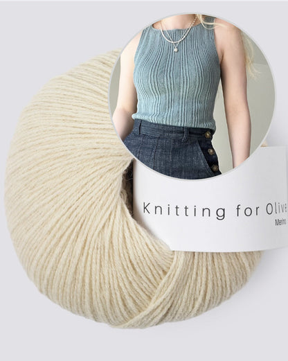 Débardeur à côtes mélangées | Top en mérinos côtelé de Knitting for Olive