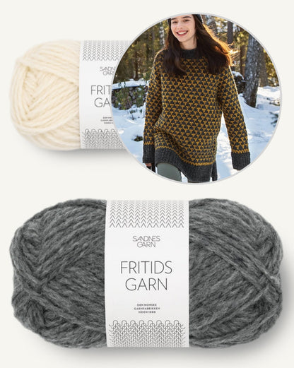 Pull Mogen | motif graphique en Fritidsgarn de Sandnes Garn