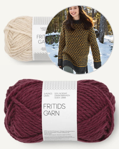 Pull Mogen | motif graphique en Fritidsgarn de Sandnes Garn