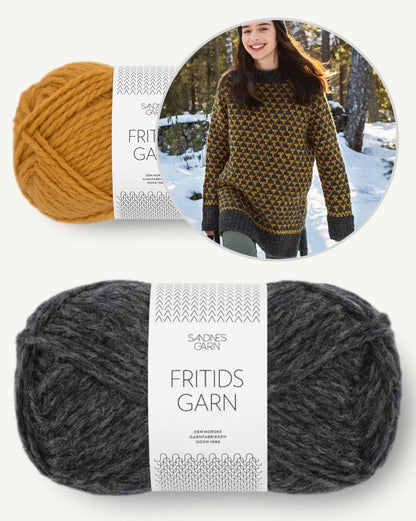 Pull Mogen | motif graphique en Fritidsgarn de Sandnes Garn