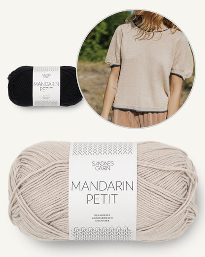 Molly Tee | mit zarten Kontrasträndern aus Mandarin Petit von Sandnes Garn