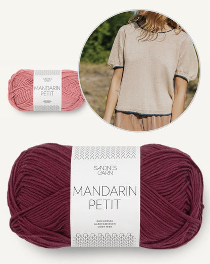 Molly Tee | mit zarten Kontrasträndern aus Mandarin Petit von Sandnes Garn