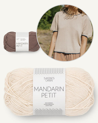 Molly Tee | mit zarten Kontrasträndern aus Mandarin Petit von Sandnes Garn
