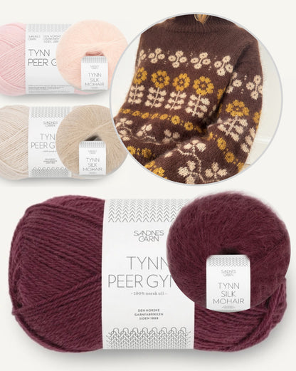 Mona džemperis | 70. gadu pastkarte no „Tynn Peer Gynt“ un „Tynn Silk Mohair“ dzijām, ko ražo „Sandnes Garn“
