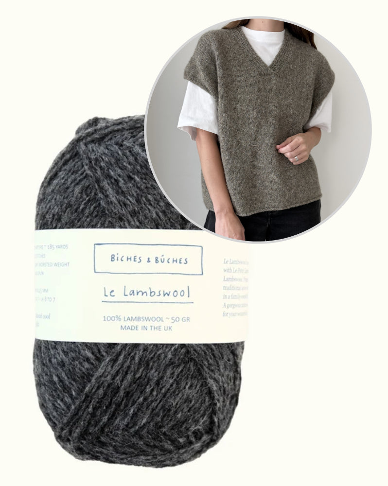 Moon Set Slipover | brīva piegriezuma klasiska veste no Le Lambswool dzijas, ko piedāvā Biches & Bûches