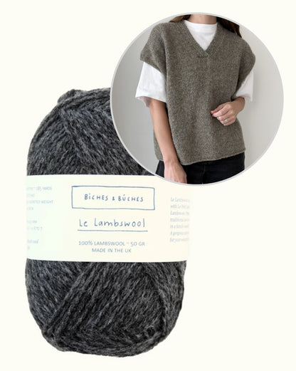 Moon Set Slipover | brīva piegriezuma klasiska veste no Le Lambswool dzijas, ko piedāvā Biches & Bûches