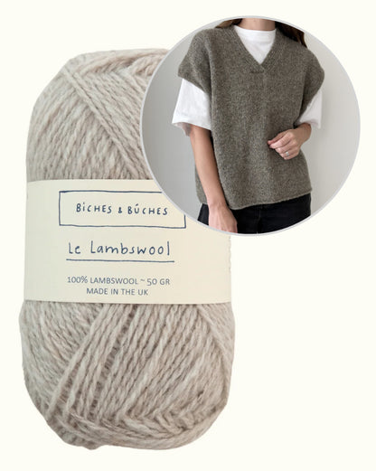 Moon Set Slipover | brīva piegriezuma klasiska veste no Le Lambswool dzijas, ko piedāvā Biches & Bûches