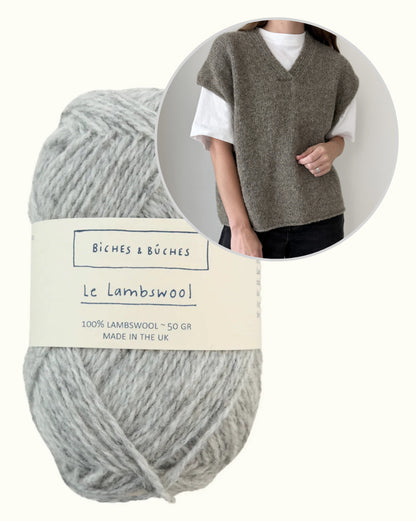 Moon Set Slipover | brīva piegriezuma klasiska veste no Le Lambswool dzijas, ko piedāvā Biches & Bûches