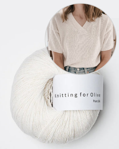 Moon Set Tee | lässiges Seidenshirt aus Pure Silk von Knitting for Olive