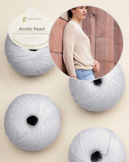 Pull Moon Weave | texture délicate et soyeuse en Arctic Pearl de Pascuali