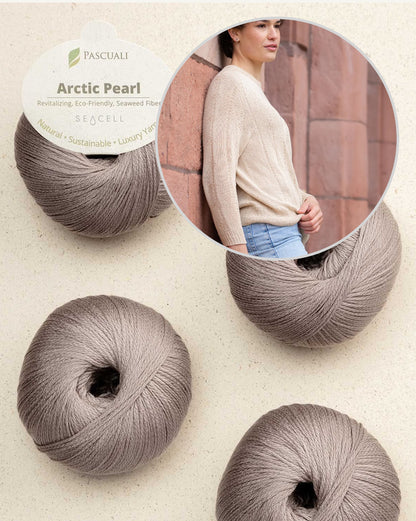 Pull Moon Weave | texture délicate et soyeuse en Arctic Pearl de Pascuali