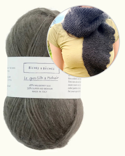 Aamusumut huivi | pehmeä ihanuus Le Gros Silk & Mohair -langasta, Biches & Bûchesilta