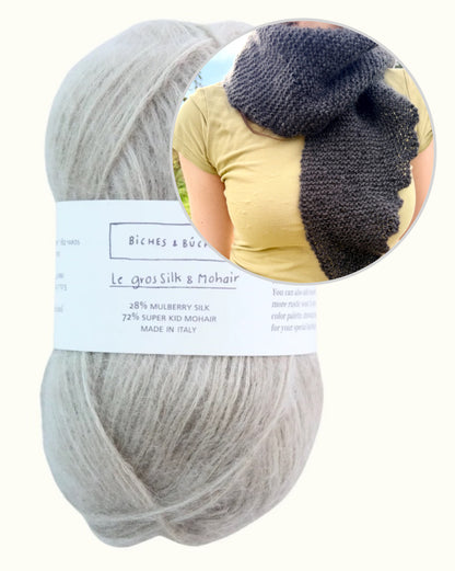 Aamusumut huivi | pehmeä ihanuus Le Gros Silk & Mohair -langasta, Biches & Bûchesilta