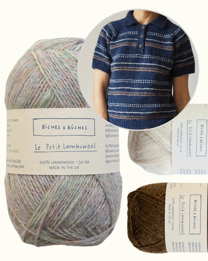 Morse Polo | fine strukturerede striber i Le Petit Lambswool fra Biches & Bûches